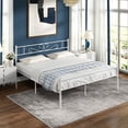 thumbnail image 2 of VECELO Queen Size Bed Frame with Headboard, Metal Platform Bed Frame/Mattress Foundation, No Box Spring Needed, Easy Assembly, White, 2 of 9