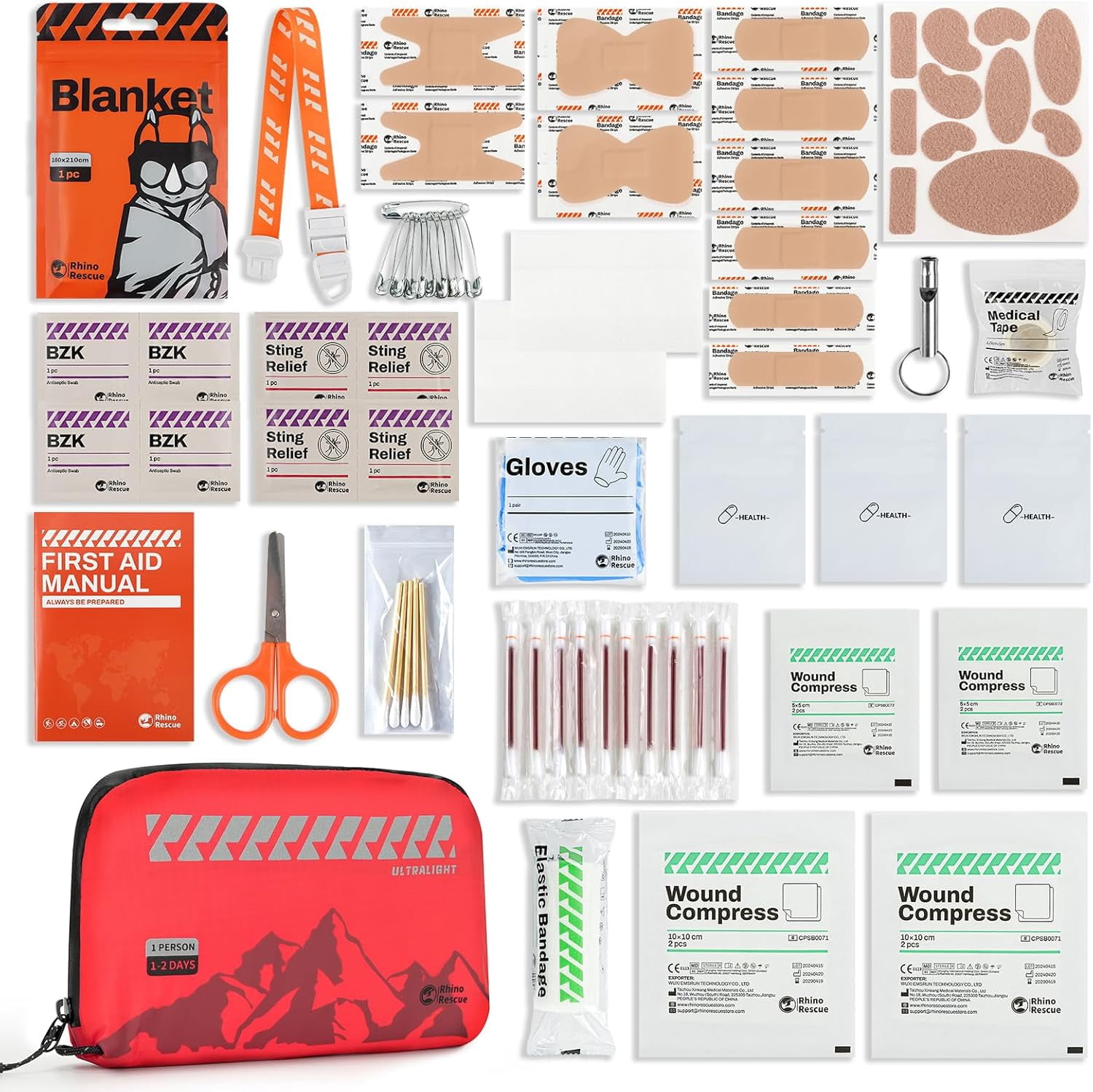 Small First Aid Kit Ultralight Water-Resistent Medical Kit for Hiking, Backpacking, Cycling, Travel, Vehicles