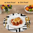 thumbnail image 4 of Modern Geometric Black Round 13 Inch Placemats Set of 4, Abstract Minimalist Artwork Lines HeatResistant Non Slip Place Mats for Dining Table, Wipeable Braided Kitchen Table Mats for Housewarming, 4 of 9