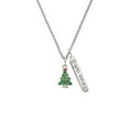 thumbnail image 2 of Delight Jewelry Silvertone Green Christmas Tree with Red Crystals Silvertone Live the Life You Have Imagined Bar Charm Necklace, 23", 2 of 4