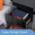 thumbnail image 6 of Hommpa Modern Nightstand with LED Lights High Gloss Bedside Table with 2 Drawers Smart Night Stands Black End Side Table for Bedroom Living Room Home Furniture, 6 of 12