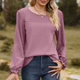 thumbnail image 2 of Timegrad Blouses for Women Scoop Neck Eyelet Ruffle Long Sleeve Tops Dressy Casual Loose Comfy Shirt, 2 of 8