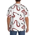 thumbnail image 5 of Xecao offers the Red Snake for Men's Casual Short-sleeved Shirt, a button-up collared shirt with a pocket, perfect for beach vacations and yacht travel in the 3X-Large size., 5 of 7