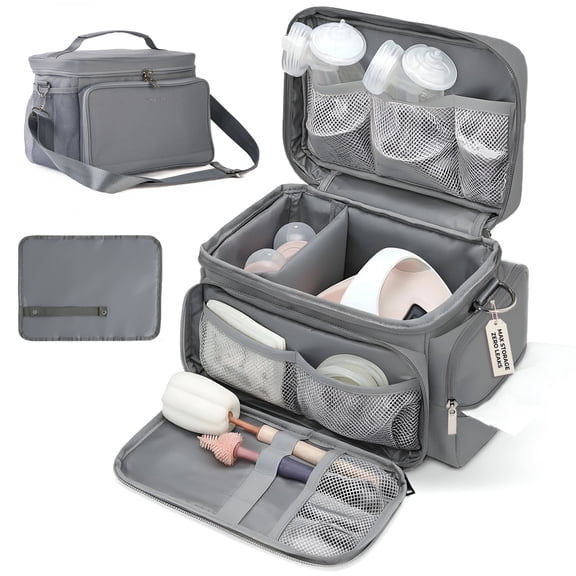 Breast Pump Bag Fit for Spectra S1 and S2, Wearable Breast Pump Bags with Milk Pack, Pumping Bag with for Travel and Family - Gray