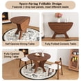 thumbnail image 3 of Folding Dining Table, Legahome 43" Round Kitchen Table for 4, Space Saving Foldable Wooden Dining Table, Compact Expandable Dinner Table for for Small Spaces, Apartment & Dining Room, Walnut, 3 of 10