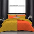 thumbnail image 3 of D.N.G. BEDDINGS 5 Piece Luxury Reversible Diamond Pattern Comforter Set Premium Super Soft, All Season 800 TC, 100% Egyptian Cotton King/California King Size Gold-Orange Color, 3 of 7