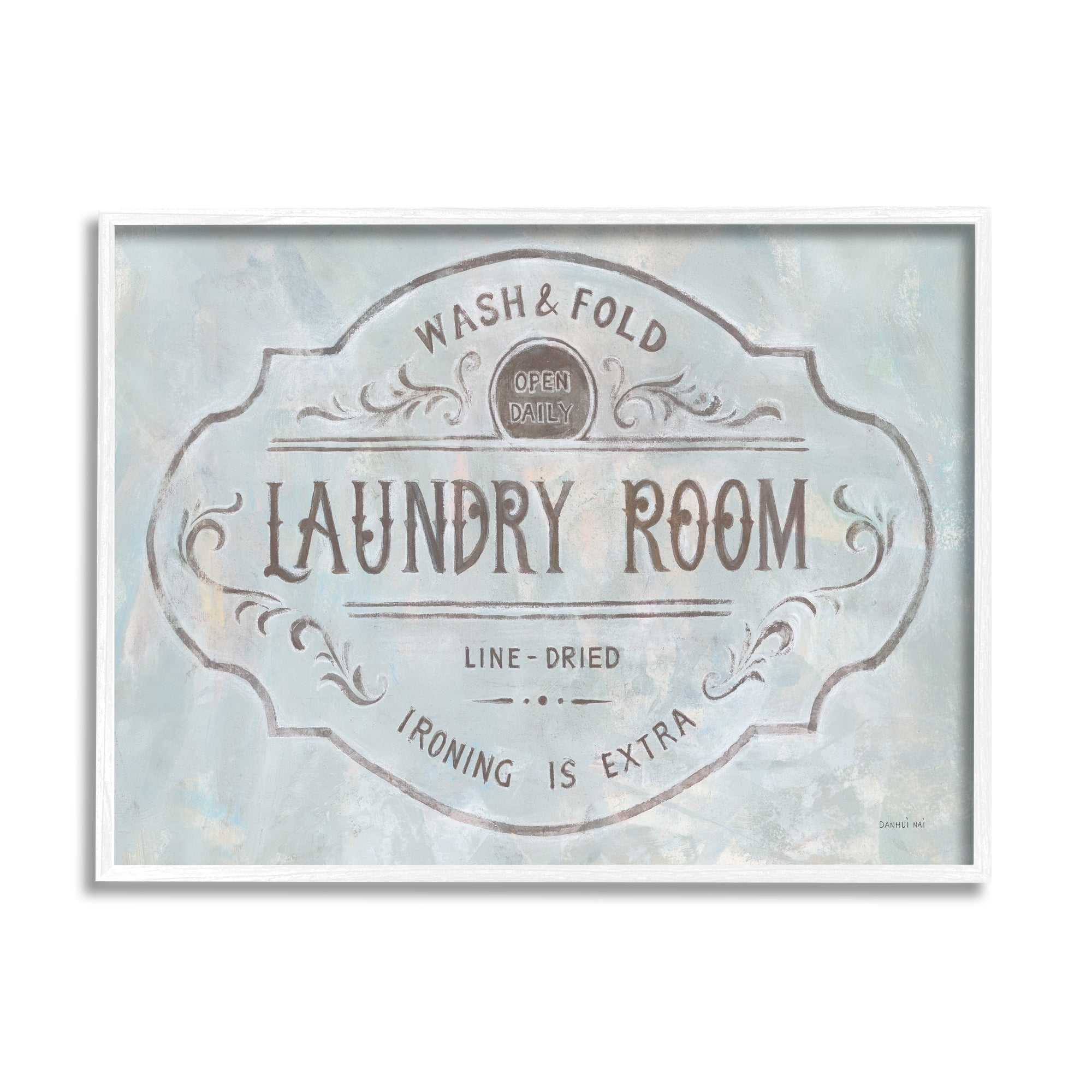 Stupell Industries Wash and Fold Laundry Room Vintage Parisian Sign, 14 x 11, Design by Danhui Nai