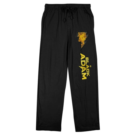 Bolt Black Adam Logo Men's Black Sleep Pajama Pants-Medium