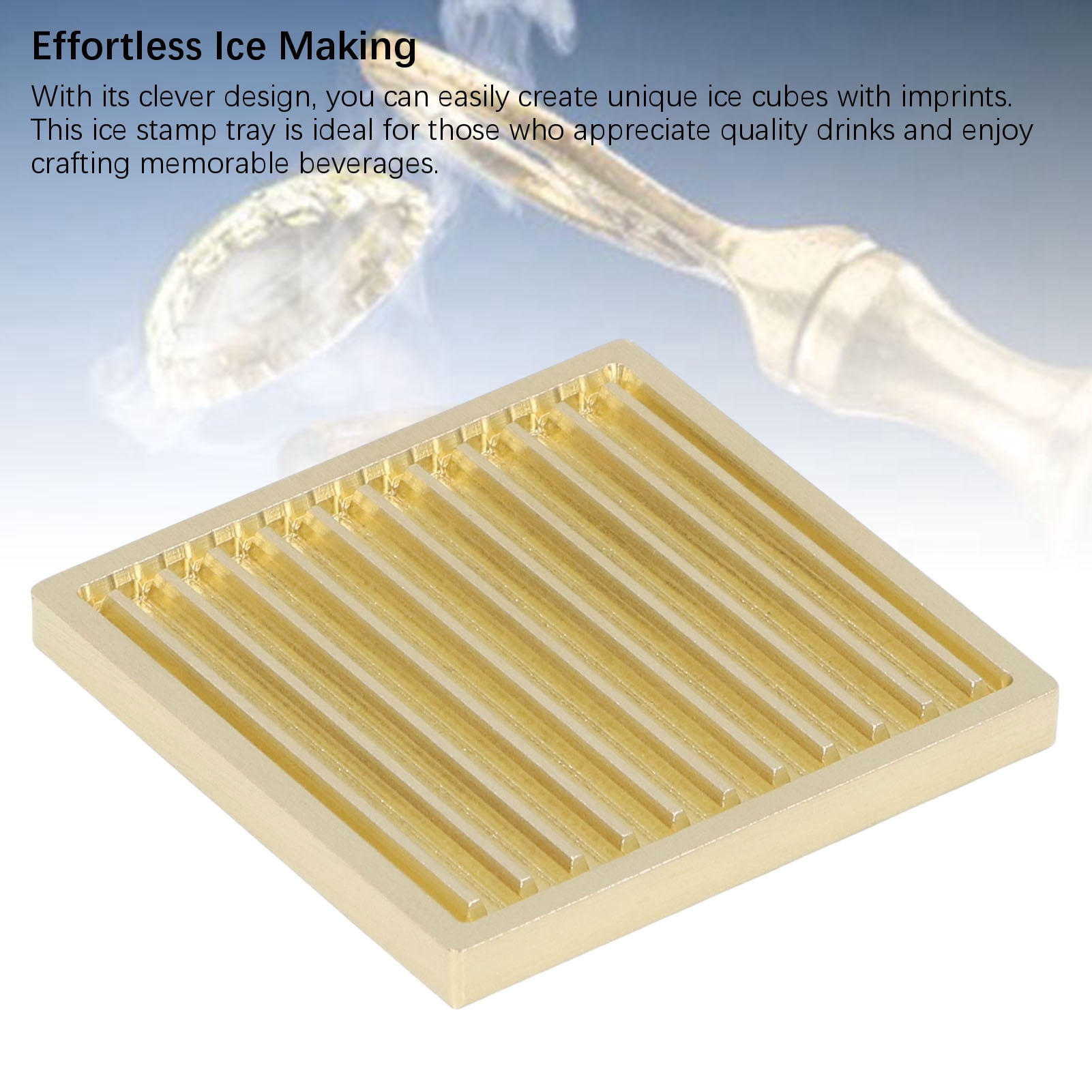 NFTIGB Ice Cube Maker Design Tray Copper Ice Press Craft Modern Ice Cube Stamp for Cocktail Bartender Bar Party A02