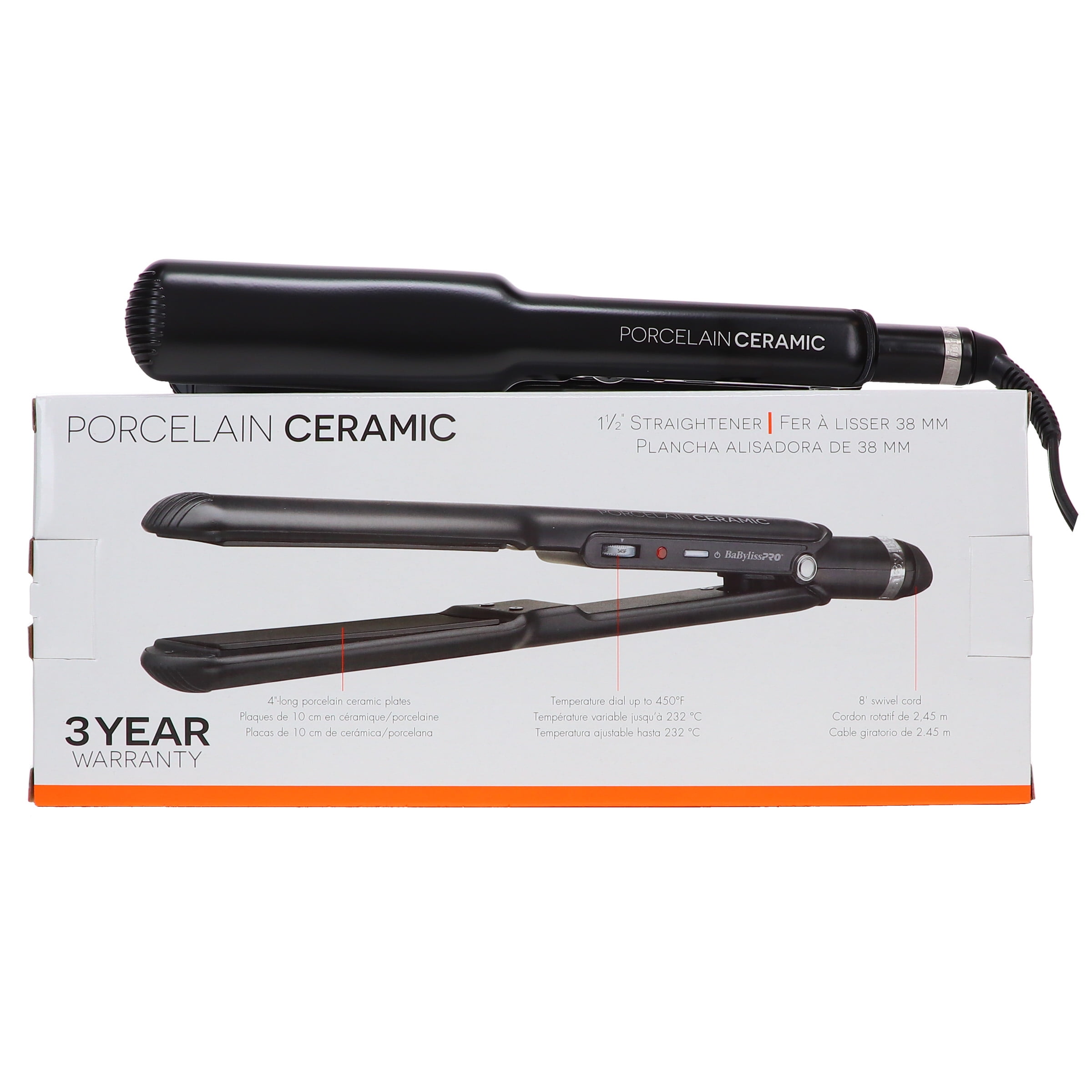 Porcelain ceramic top hair straightener