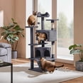 thumbnail image 3 of BestHome Multi-Level Cat Tree & Condo – Sturdy Climbing Tower with Sisal Scratching Posts & Interactive Toys, 54inch, Gray, 3 of 4