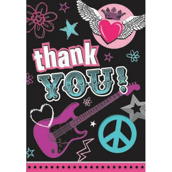 Princess Rocker Thank You Notes w/ Envelopes (8ct)