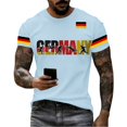 thumbnail image 5 of Women's Germany Football Graphic T-Shirt, Men's Soccer Graphic T-Shirt, Casual Short Sleeve Sports Top for Workout for Soccer Tournament 2026 Light Blue Size: XL, 5 of 5
