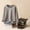 Gray, variant on BRGZLK Kids Fleece Warm Underwear Set Fall Winter Fashion Striped Print Loose Round Neck Wool Silk Undershirt and Underpants Warm Two-Piece Set Blue 13-14 Years