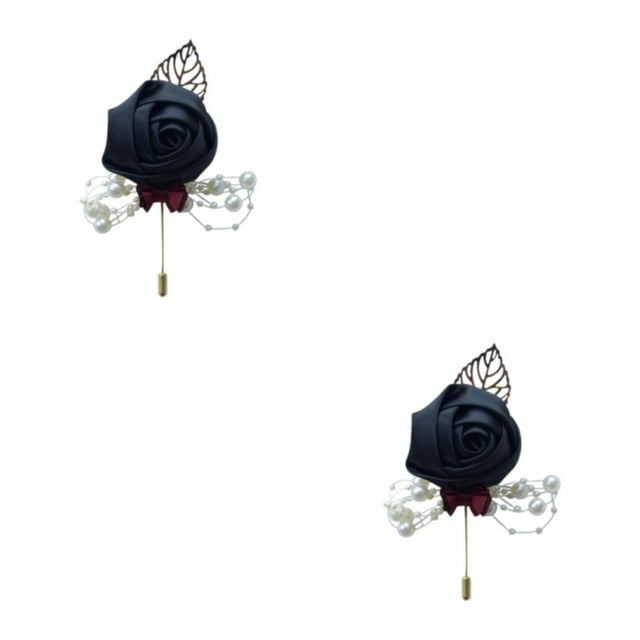 Youkk Cloth Chic And Stylish Brooch Pin Fashion Statement With Exquisite Piece Modern Minimalist Corsage black 2Set