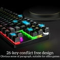 USB Wired Mechanical Keyboard,87 Key RGB Backlit Keyboard,Suspend