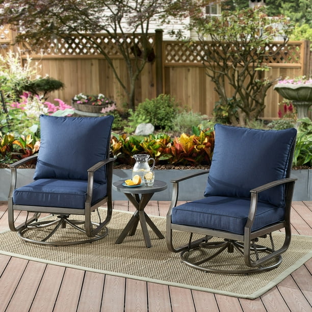 Better Homes Gardens Chauncey 3 Piece Patio Chat Set With Navy