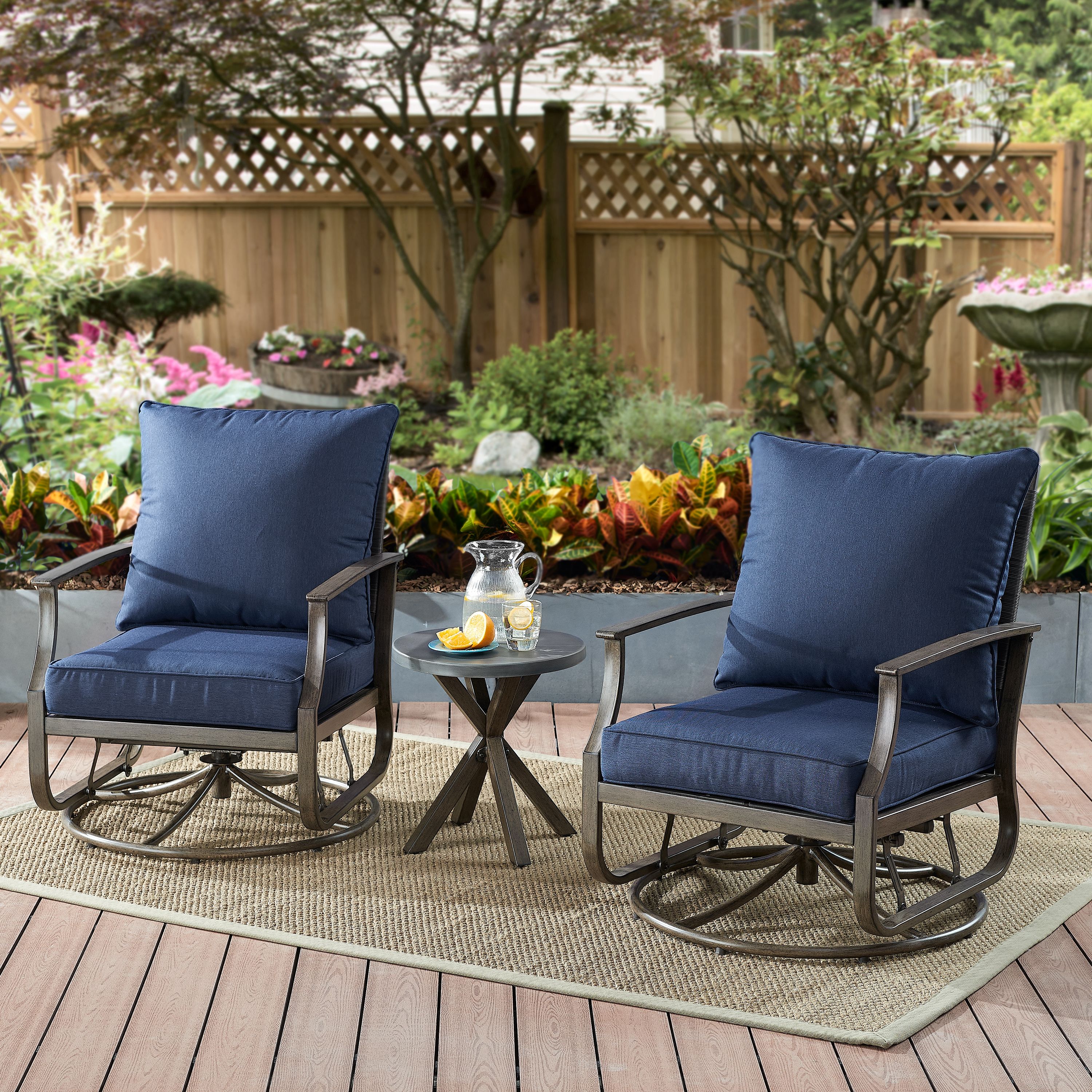 Better Homes & Gardens Chauncey 3-Piece Patio Chat Set with Cushions