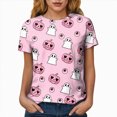thumbnail image 5 of TOWED22 Halloween Shirts for Women Funny Halloween Ghost Tshirts Fall Spooky Pumpkin Gift Top(Pink,M), 5 of 9