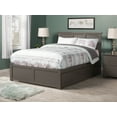 thumbnail image 3 of Madison Platform Bed with Flat Panel Foot Board and 2 Urban Bed Drawers in Gray and Queen, 3 of 10