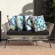 thumbnail image 3 of Juego de 4 fundas de almohada impermeables para exteriores de 18 x 18 pulgadas, fundas florales decorativas bohemias para muebles de patio y porche (18 x 18 pulgadas/45 x 45 cm, azul y verde), 3 of 5