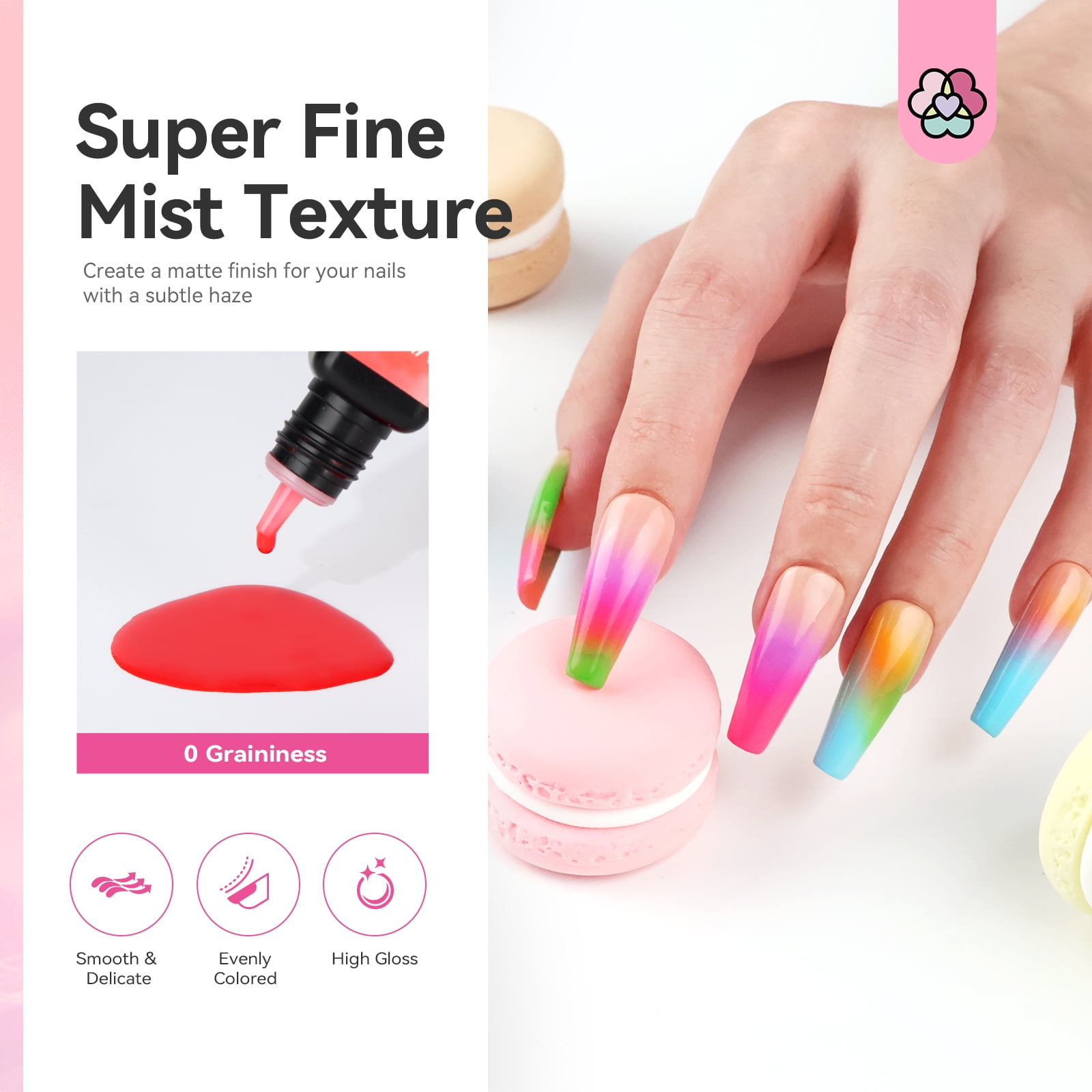 SAVILAND Airbrush Gel Nail Polish: 12 vitality Colors Set with Fine Mist Nail for Color Spray Perfect Nail Polish Nail Art Design