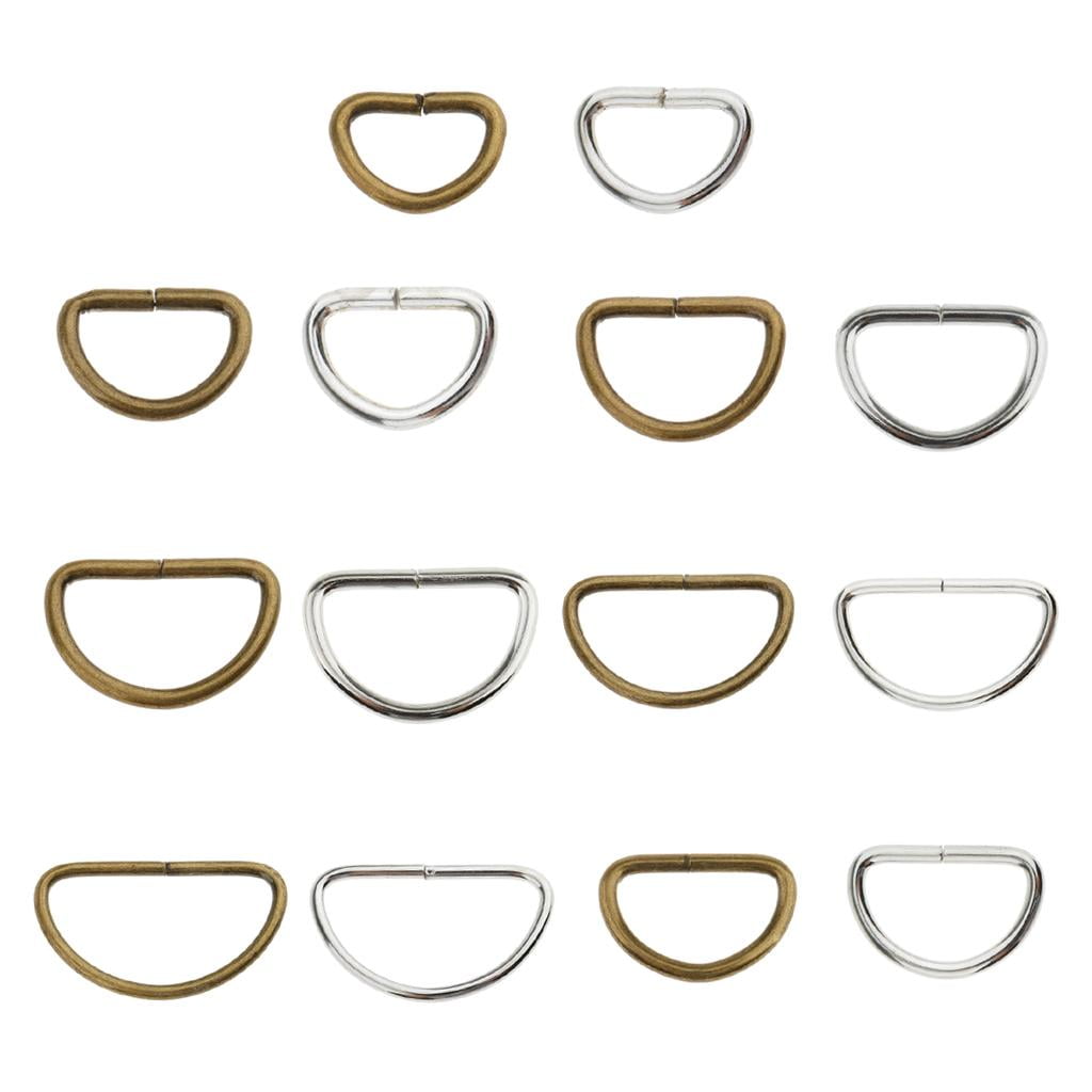 GUOOL 4x100 Pieces Alloy DIY D Dee Rings for Webbing Strapping 10x6x1.5mm White 4 Pcs