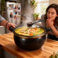 thumbnail image 2 of 2.19-Gallon Large Enameled Cast Iron Dutch Oven & Saucepan, Non-Stick Roaster with Glass Lid, Even Heat, Induction & Gas Compatible, for Soups, Stews & Braising, 2 of 13