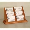Wooden Mallet 6 Pocket Business Card Holder in Medium Oak