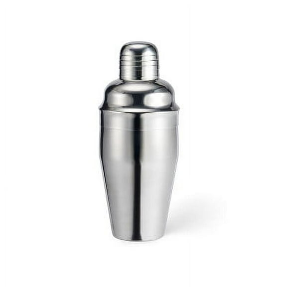 Houdini 16oz Stainless Steel Cocktail Shaker: Silver Drink Mixer, Dishwasher-Safe, 8.15" Height, 16oz Capacity