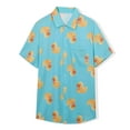 thumbnail image 2 of MADHERO Men's Hawaiian Suits Funny Ombre Print Summer Beach Short Sleeve and Shorts Outfits Blue Duck Size L, 2 of 9
