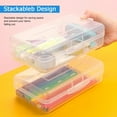 thumbnail image 4 of Djiypn Plastic Pencil Case Box with Lid Snap Closure, Large Capacity Storage Organizer Box for Home, Office, 1Pack-Clear, 4 of 8