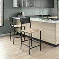 thumbnail image 3 of Sauder Boulevard Cafe Faux Leather Back Counter Stool in Black Back/Black Frame, 3 of 10