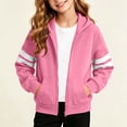 thumbnail image 4 of Amidoa Girls Graphic Hoodies Zip Up Hooded Sweatshirt Kids Cute Casual Long Sleeve Fall Winter ClothesPink Size 11-12 Years, 4 of 7