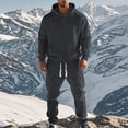 thumbnail image 2 of JUUYY Mens Fall Winter Tracksuit Fashion Hoodies Sweatpants 2 Piece Set Fleece Warm Running Sweatsuit Jogging Suit Gray XXXL, 2 of 9