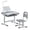 Grey, variant on Kids Study Desk and Chair Set, Learning Table and Chair for Kids with Table Lamp, Adjustable Height & 0-40° Tilted Desktop Toddler Desk and Chair, Table for Bedroom & Study Room, Grey