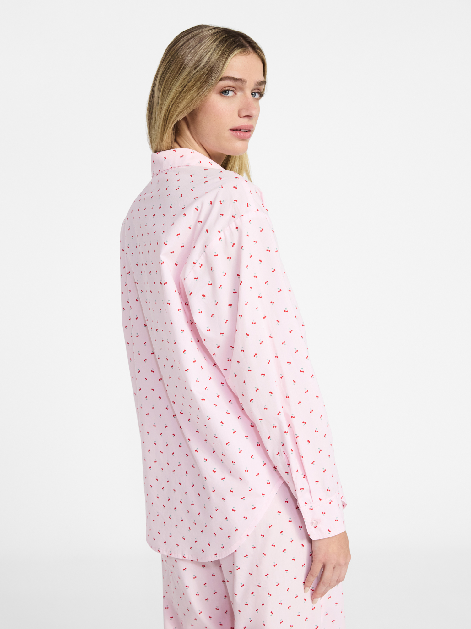 No Boundaries Sleepwear Woven Cotton Button-Down Shirt, Women's XS-XXL