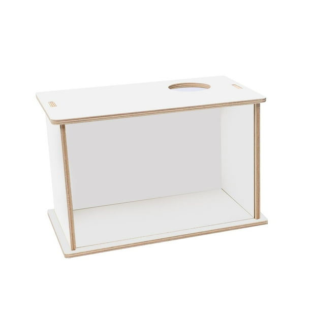 Caja de baño de arena para hámster, caja de excavación para hámster, cama de acrílico transparente, refugio de descanso y escondite 25cmx15cmx15cm
