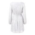 thumbnail image 6 of Manxivoo White Dress Fashion Women's Sequin Lace Up Long Sleeve Short Dress Party Dress Sequin Dress White XL, 6 of 6