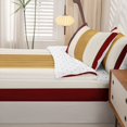 thumbnail image 5 of Homewish Vintage Vertical Lines Zipper Twin Comforter Sets with Fitted Sheet and 2 Pillowcases,Contemporary Stripe Zipper Bedding Set,Red,Reversible,4pcs, 5 of 8