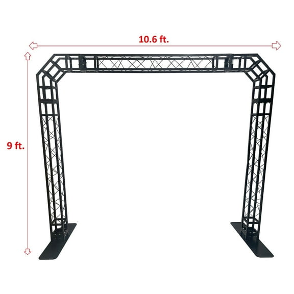 BLACK TRUSS ARCH KIT 10.6 FT Wide 9 FT High Mobile Portable DJ Lighting System