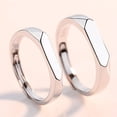 thumbnail image 2 of Anillo de pareja de plata esterlina S925, moda simple, creativo, diamante liso, anillo para hombres y mujeres, 2 of 5