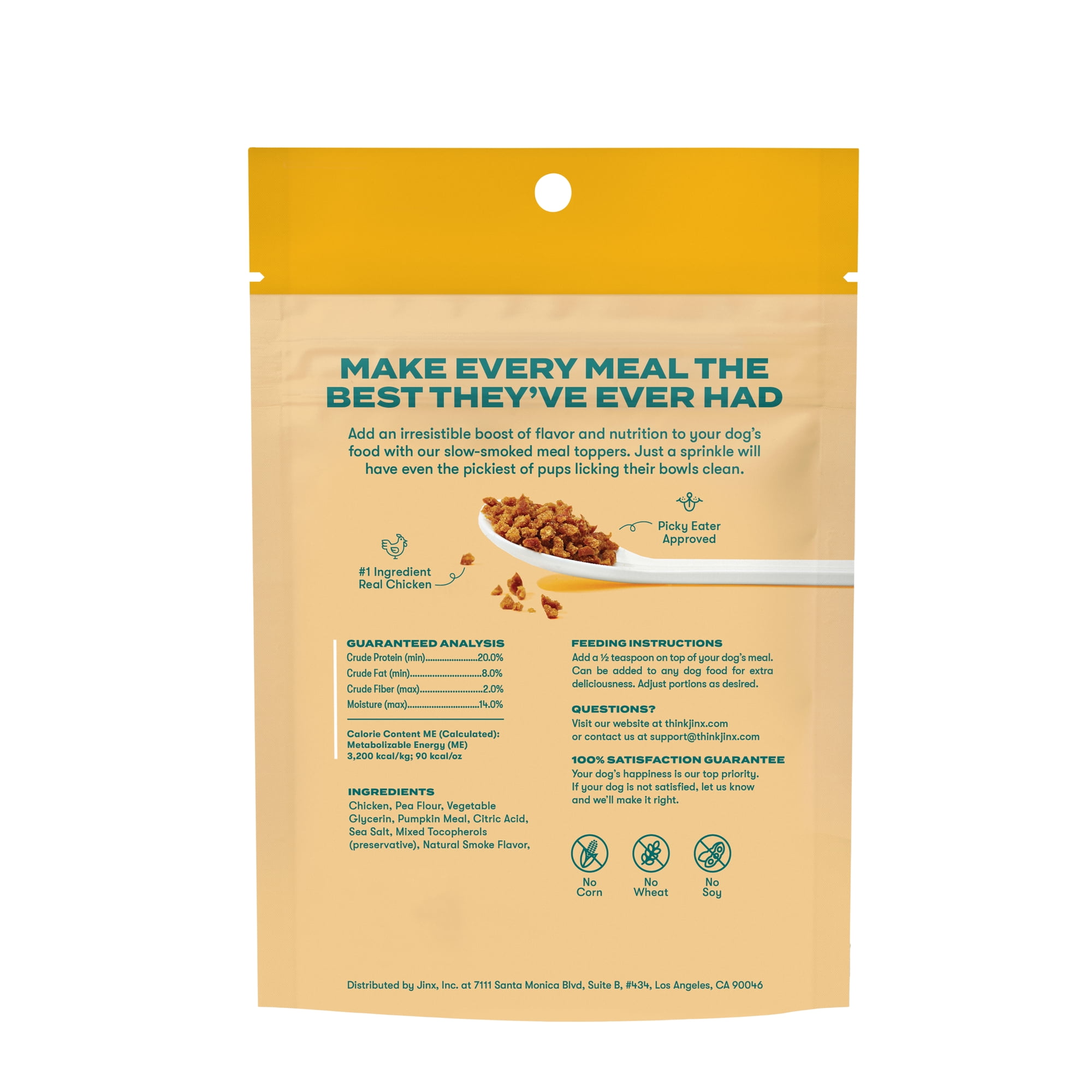Jinx Crumbles Chicken Recipe Flavor-Boosting Natural Dog Food Topper, 4 oz Bag