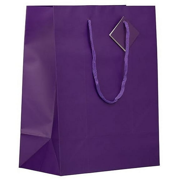 JAM Matte Gift Bag, 10 x 13 x 5, Purple, 1/Pack, Large