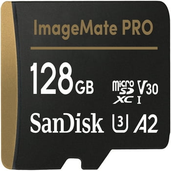 SanDisk 128GB ImageMate PRO microSDXC UHS-1 Memory Card with Adapter - 170MB/s, C10, U3, V30, 4K UHD, A2 Micro SD Card - SDSQXBZ-128G-AW6KA