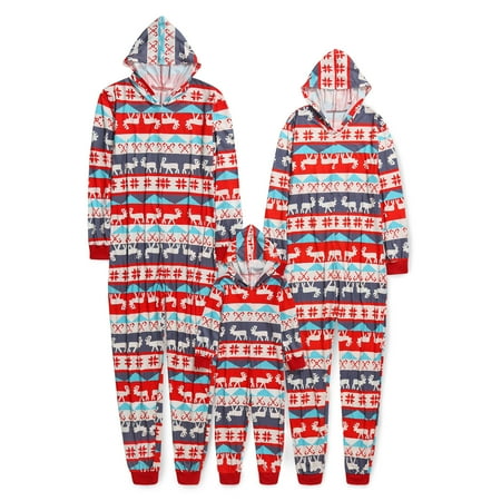 

women Christmas pajamas for family matching outfits son daughter sets soft Red Parent-child Warm Christmas Set Printed Home Wear Pajamas One-piece Child Set