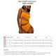 thumbnail image 5 of Traje de baño de 1 pieza para mujer, cuello cuadrado, correa fina recortada, calzoncillos de cintura alta, almohadilla de sujetador extraíble, traje de baño elástico amarillo L, 5 of 5