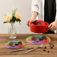 thumbnail image 3 of SKYSONIC 2 Pieces Colorful Rooster Pot Holders Set, Trivet Rainbow Hot Pads Potholder Cotton for Kitchen Weave Pot Mat Cooking Baking Decor Home, 3 of 7