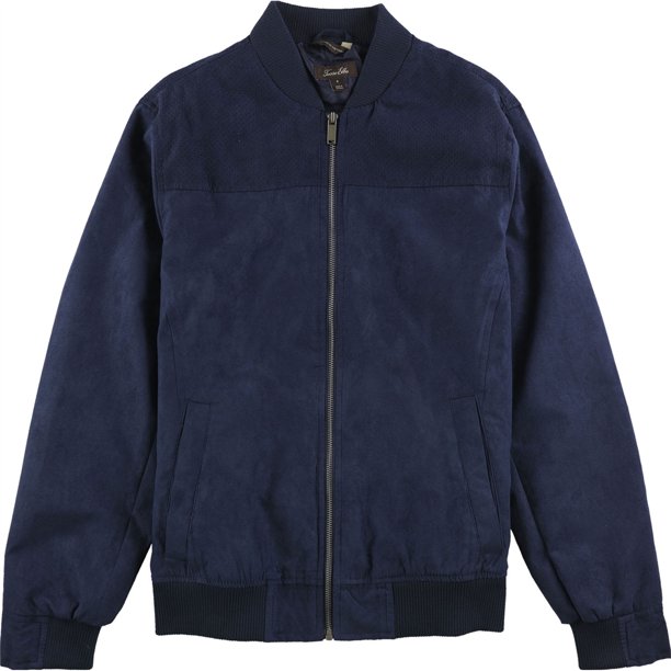 Tasso Elba - Chaqueta bomber de ante para hombre, azul, grande