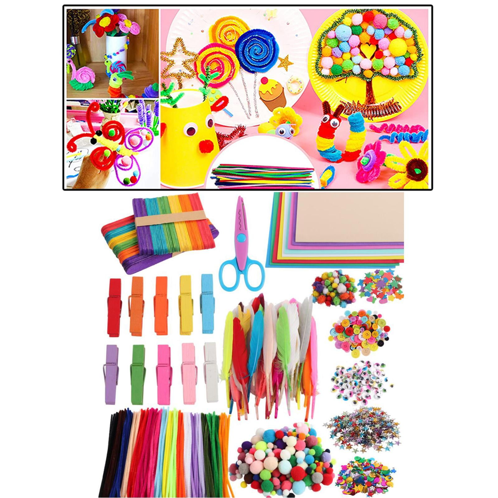  50 Arts And Crafts For Kids, 400 Pieces Art Supplies Craft  Materials, 7 Year Old Gifts For Girls + Boys Ages, 4-6 6-8